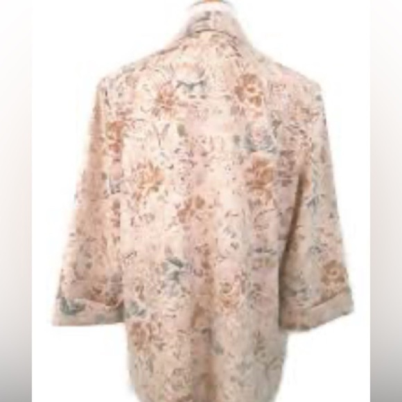 Nikki Vintage 80s Blazer Floral Pattern Neutral Rose Size 20 - Picture 4 of 8